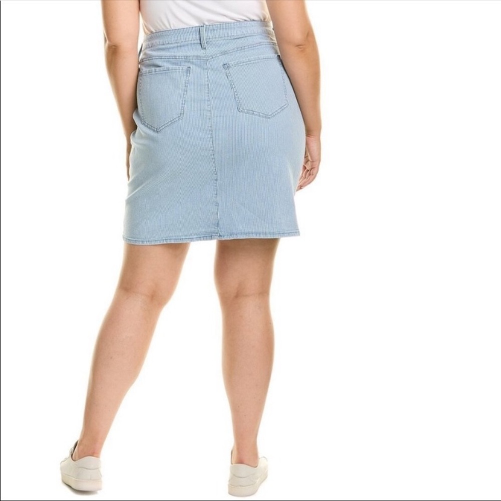 NYDJ Trella 5 Pocket Striped Denim Skirt - Picture 3 of 16